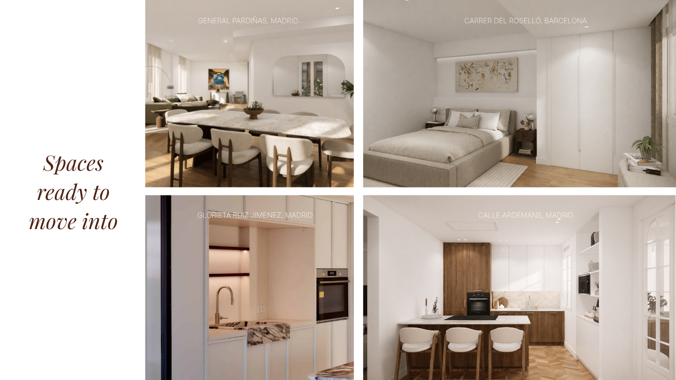 Collage with different images of a Neodomos' signature home