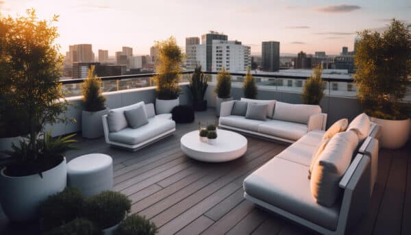Furnished terrace with sofas
